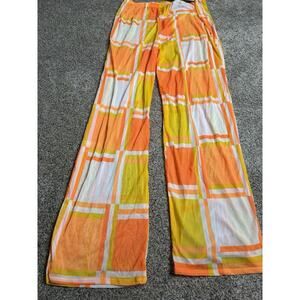 Vintage Christina Bright Orange Yellow Swim Pants Coverup Size Large